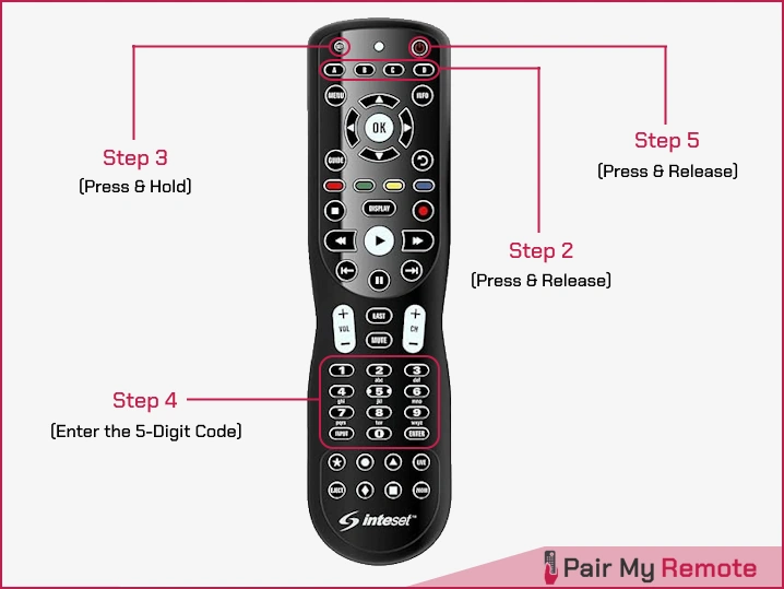 programming inteset remote with code
